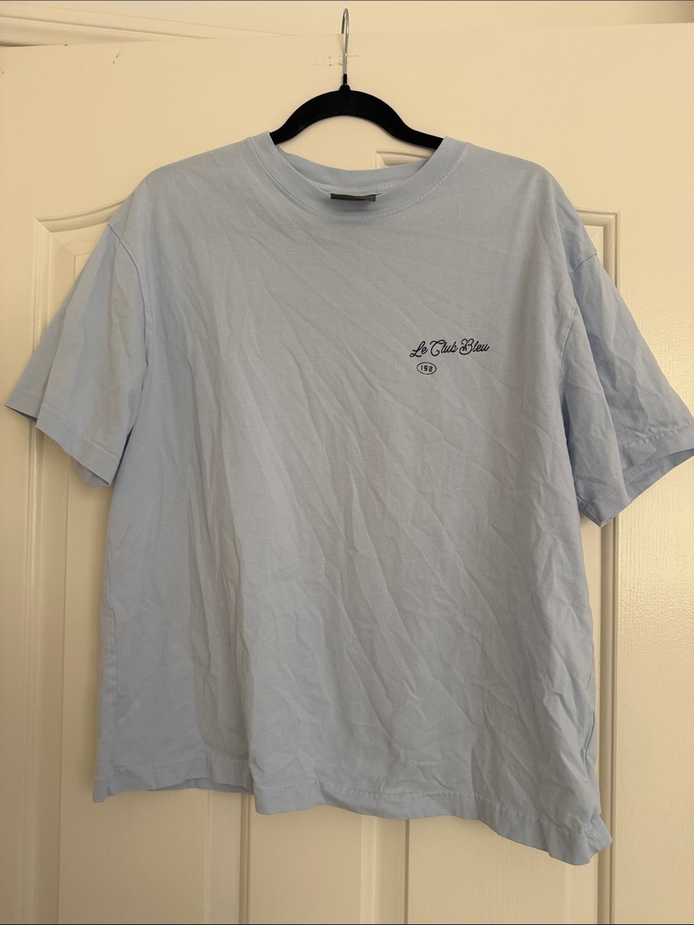 H&M Light Blue Crewneck Tee with Small Chest Script
